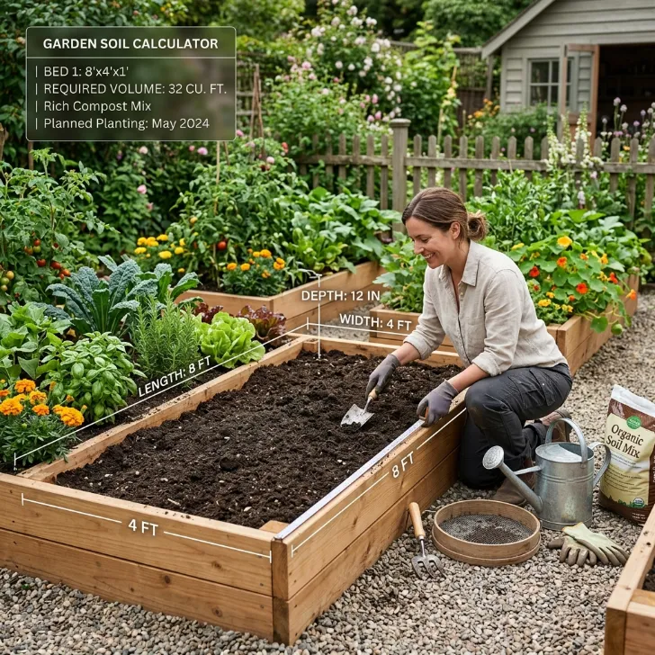Filling raised garden beds with rich soil