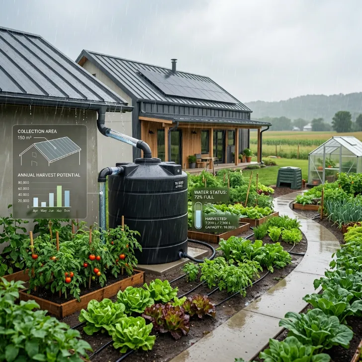 Rainwater harvesting system and barrels