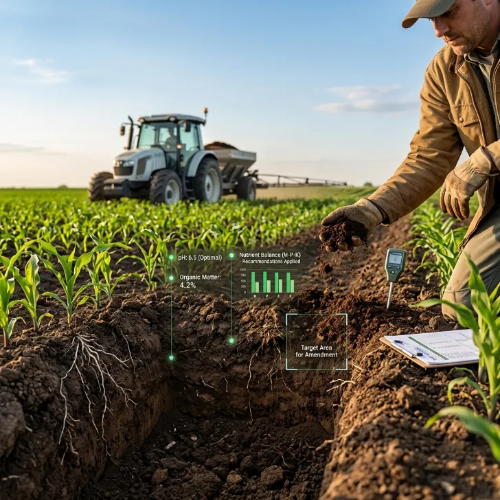 Spreading compost and amending soil