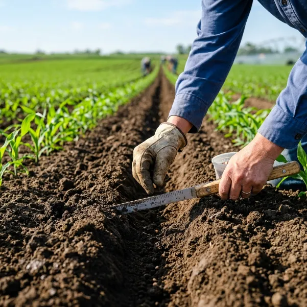 Precision agriculture planting seeds in a field