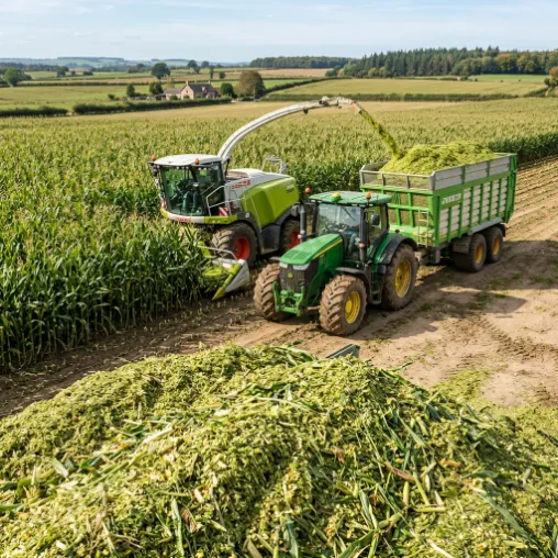 Corn field harvesting