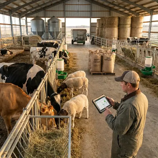 Livestock feed budgeting and herd ration management